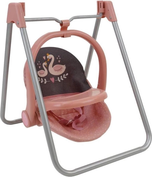 Komplet za punčke 3 v 1 Labod – jedilni stolček, gugalnik in avtosedež