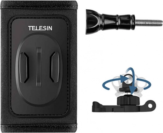 Komplet nosilca za nahrbtnik TELESIN z vrtljivim 360° J-kavljem za akcijske kamere