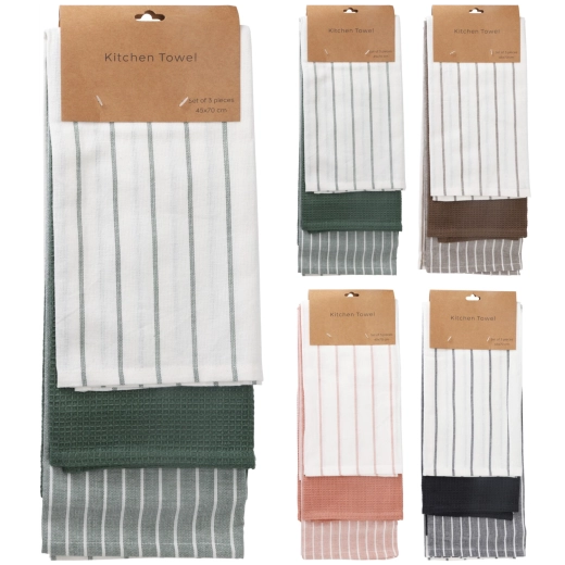 Komplet kuhinjskih bombažnih krp 70 × 45 cm, 3 kosi