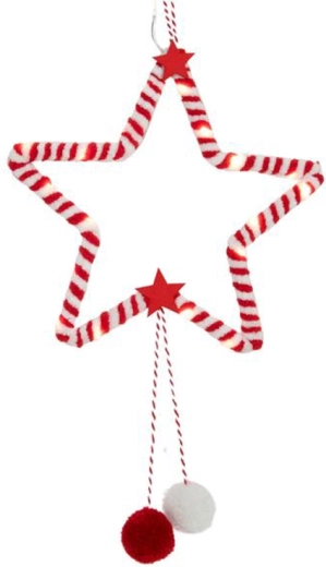 Svetlobna zvezda s časovnikom, 20 LED, 20 cm