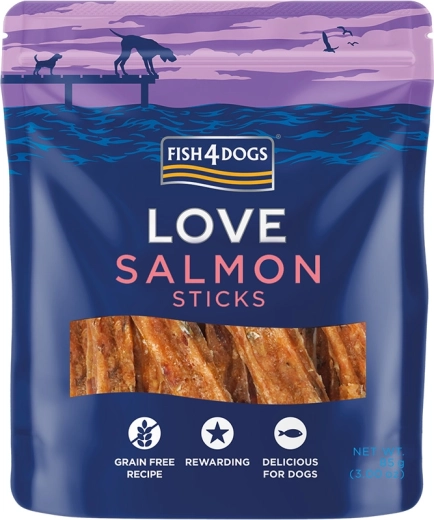 Fish4Dogs Love lososove palčke za pse 85 g