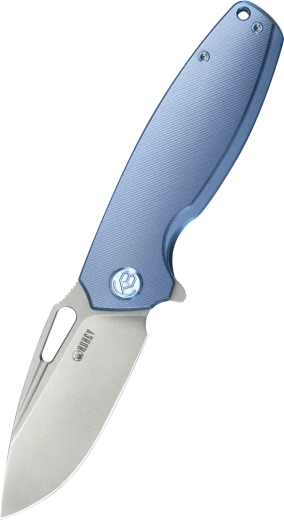 Kubey Tityus folding pocket knife 8.6 cm blue titanium
