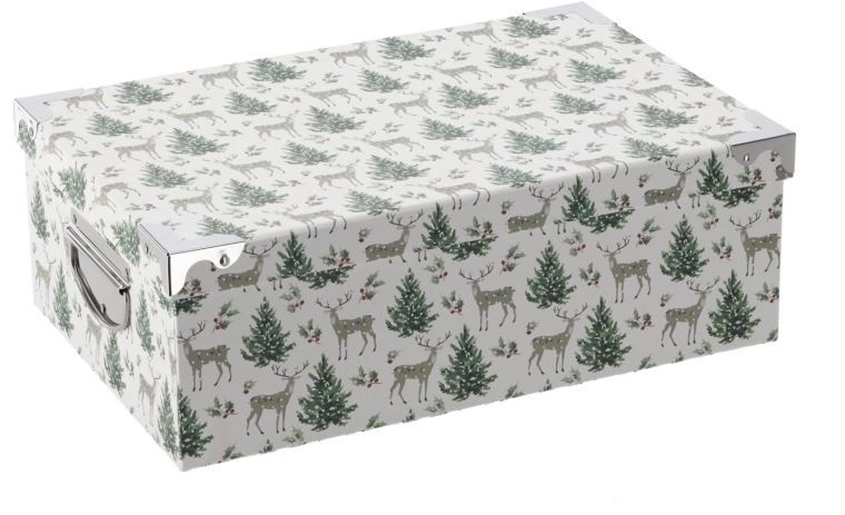 Christmas gift box with metal trim 25 × 17.5 × 9.8 cm - 1 piece