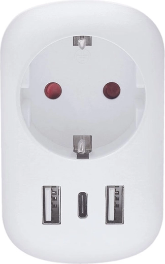 Solight travel adapter for the USA (type B) with USB-A and USB-C 20 W PD