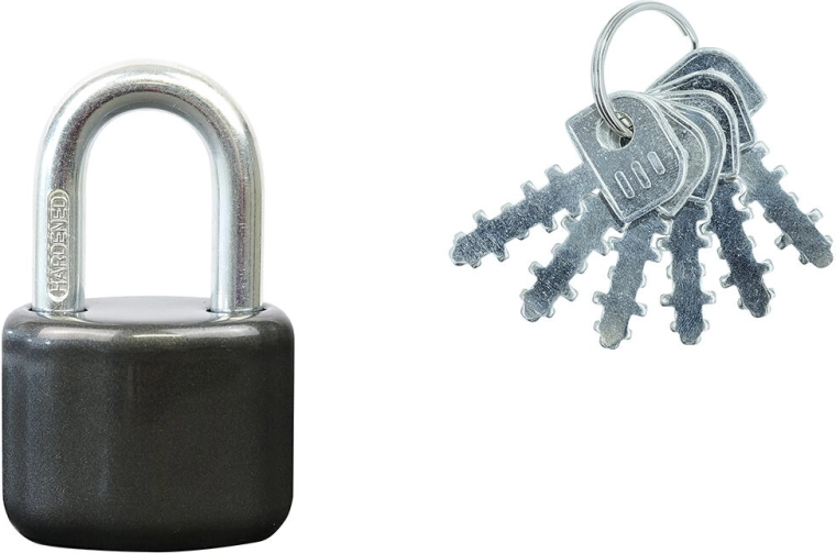 Viseča ključavnica z odstranljivim lokom, 6 ključev, antracit