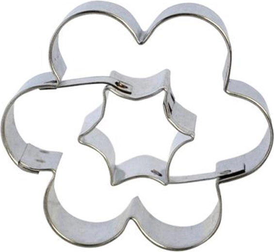 Modelček za piškote rožica–zvezda 5 cm