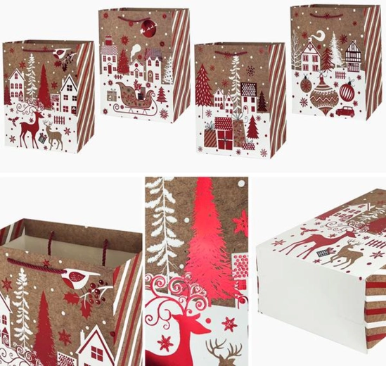 Christmas gift bag 23 × 18 × 10 cm (assorted designs)
