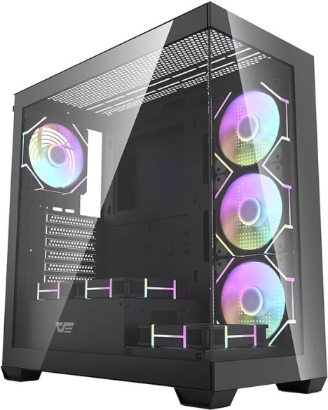 Računalniško ohišje Darkflash DS900, črno, s 7 ARGB ventilatorji