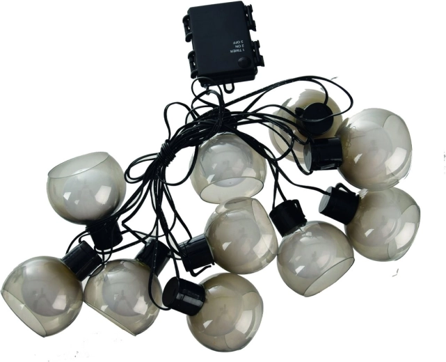 LED svetlobna veriga s steklenimi pokrovčki, rumena svetloba, 2 m, 10 LED