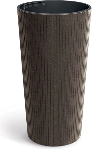 Lamia Slim Eco Wood Flower Pot 30 cm coffee