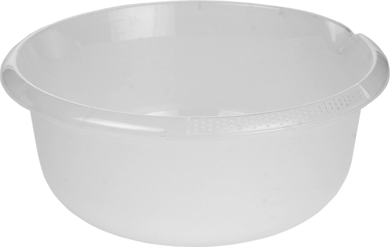 Prozorna okrogla posoda z izlivom 36 cm, 9 l