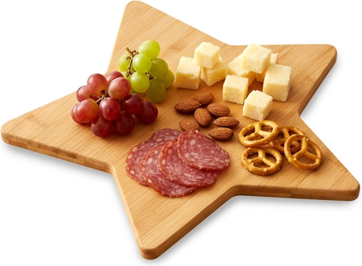 Lesena bambusova deska za rezanje in serviranje v obliki zvezde