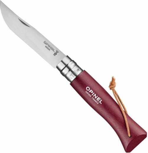 Opinel No.08 Trekking Burgundy – pocket knife 8.5 cm, beech wood