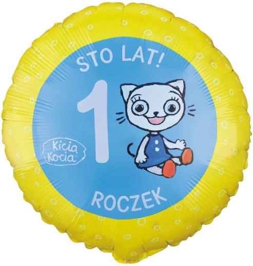 Folijski balon Kicia Kocia številka 1 (46 cm)