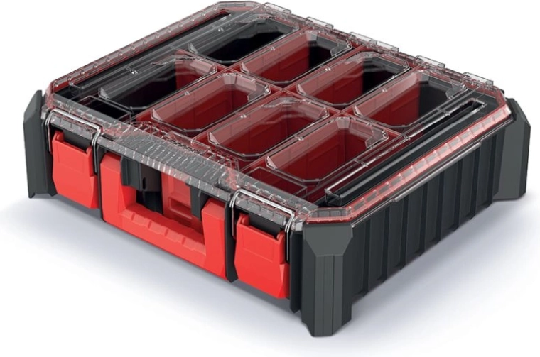 Organizator za orodje z odstranljivimi škatlicami 44,5 × 36,8 × 12,6 cm – črn