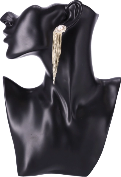 Dolge viseče uhane s kristali – zlato