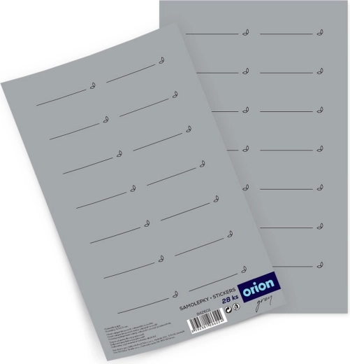 Spice jar stickers Grey rectangular blank 28 pcs grey CZ/SK