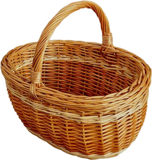 Manjša košara za sadje iz lakiranega šibja 32 × 28 × 25 cm