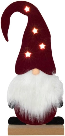 Polstena figurica škratek z LED lučkami 35 cm