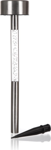 Solarna vrtna svetilka Neon iz nerjavnega jekla, premer 5,5 cm, višina 33 cm