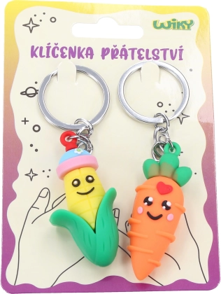 Obeska za ključe prijateljstva z zelenjavnim motivom, 2 kosa