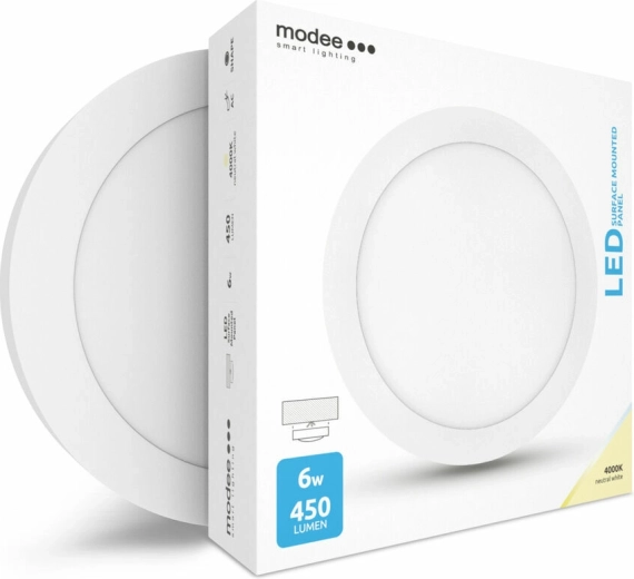 Krožni LED panel Modee Smart Lighting 6 W, nadometni, nevtralno bela