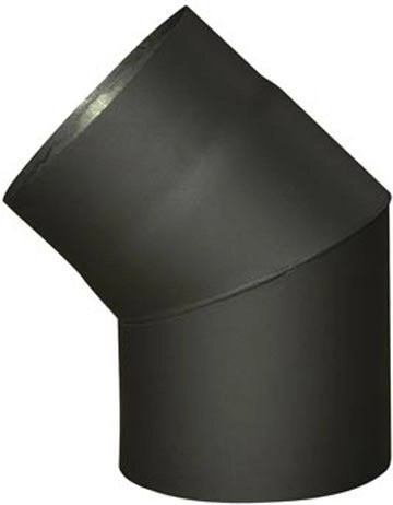 Dimniški koleno 150 mm 45° črno, debelina 1,5 mm