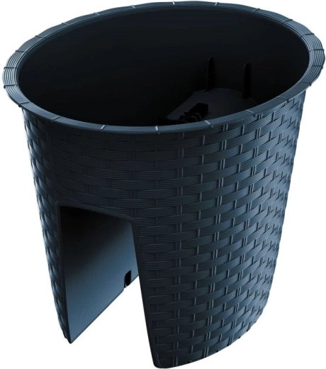 Cvetličnik za ograjo Ratolla Oval 30 cm antracit