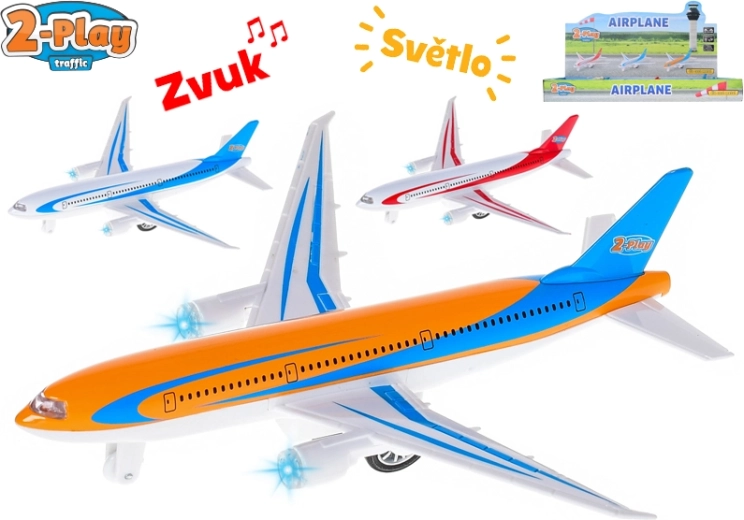 Kovinsko potniško letalo 2-Play 18,5 cm s svetlobo in zvokom