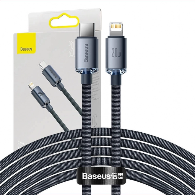 Kabel za hitro polnjenje USB‑C na Lightning Baseus 20 W 2 m črn