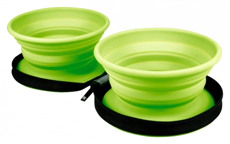 Potovalna dvojna posodica KIWI WALKER – zelena, 2 kos