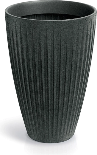 Cvetlični lonec Latia Round High 40 cm – črni granit