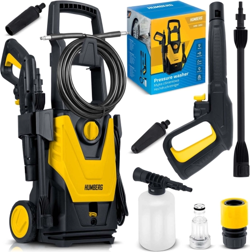 Humberg visokotlačni čistilnik 1800 W HM-300 z aluminijasto črpalko in turbo šobo