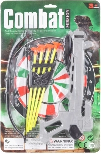 Otroški samostrel s tarčo in puščicami s priseski