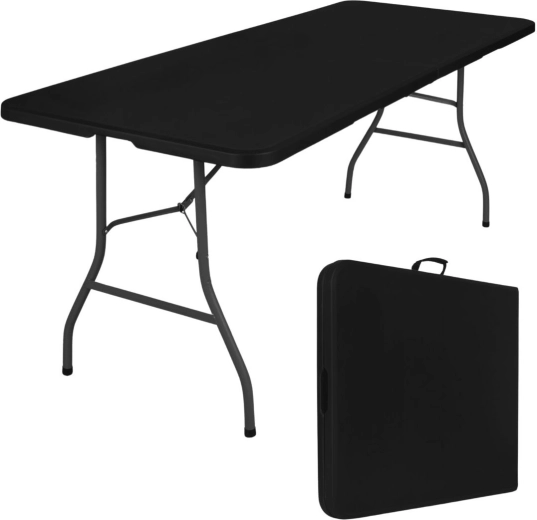 Zložljiva vrtna catering miza 180 cm črna - 1 kos