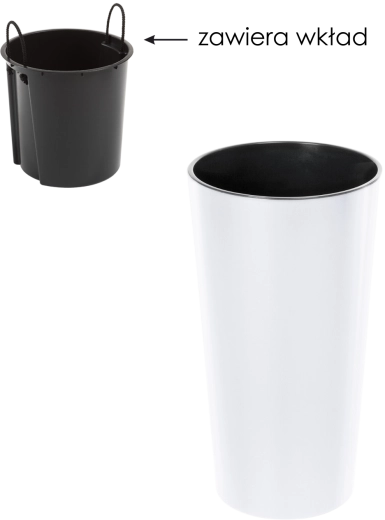 Cvetlični lonec Lilia 14 cm z vložkom – bel