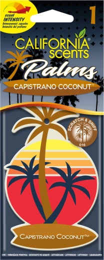 Hanging Car Air Freshener California Scents Palm Capistrano Coconut