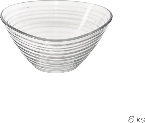 Derin steklena servirna skledica trikotne oblike 10,3 × 10,3 cm (6 kosov)