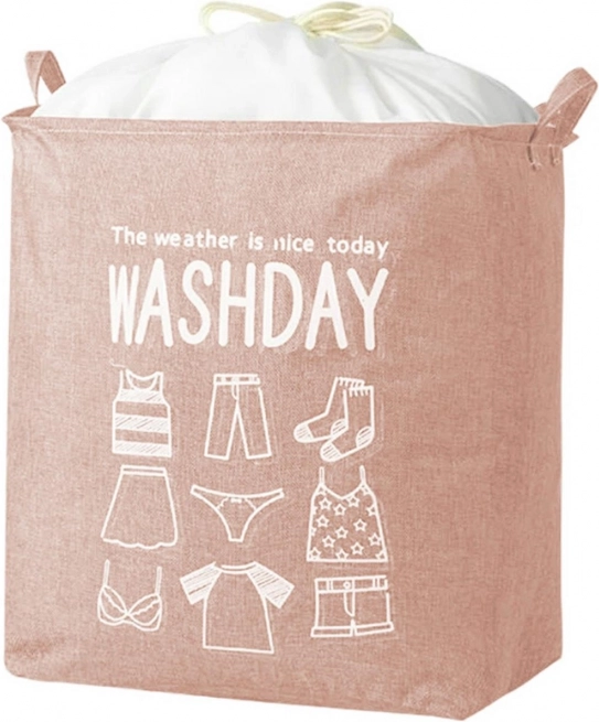 Rožnat zložljiv koš za perilo