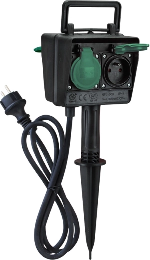 Solight vrtni stebriček s 4 vtičnicami IP44 in gumijastim kablom 1,5 m