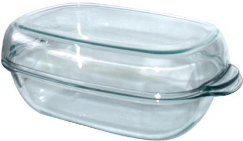 Ovalni stekleni pekač s pokrovom 8 l, 40 × 12 cm