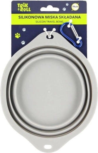 Foldable silicone pet bowl (gray)