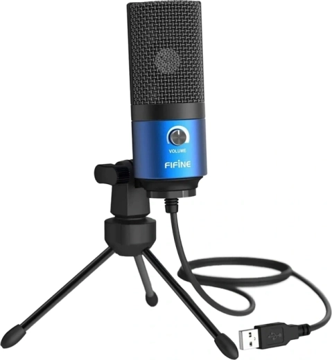 Kondenzatorski USB mikrofon Fifine K669BB moder – 1 kos