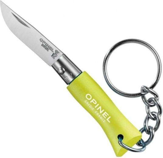 Opinel N°02 obesek za ključe – žepni nož 3,5 cm, svetlo zelen, bukov les