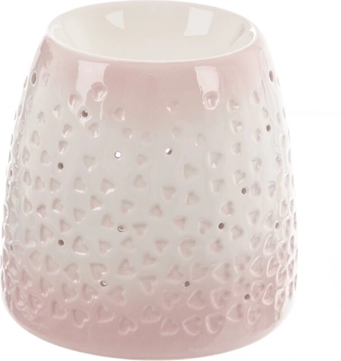 Keramična aromalampa srce rožnato-bela 13 cm
