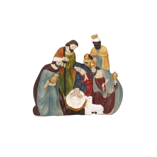 Christmas Nativity Scene with the Birth of Jesus and the Three Kings