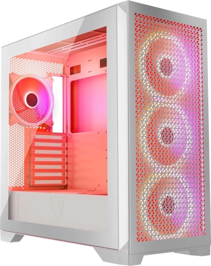 Volcano Expanse T Apex ARGB – bela gaming ohišja midi tower
