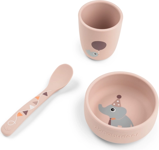 Done by Deer first dining set Stick&Stay Celebration pink