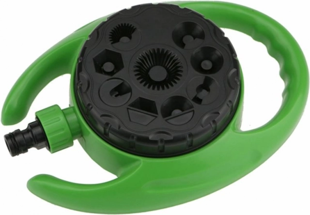 Zeleni vrtni škropilnik z 9 funkcijami in dežno prho