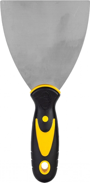 Nerjavno jekleno lopatico za kit 100 mm DELI (rumena)